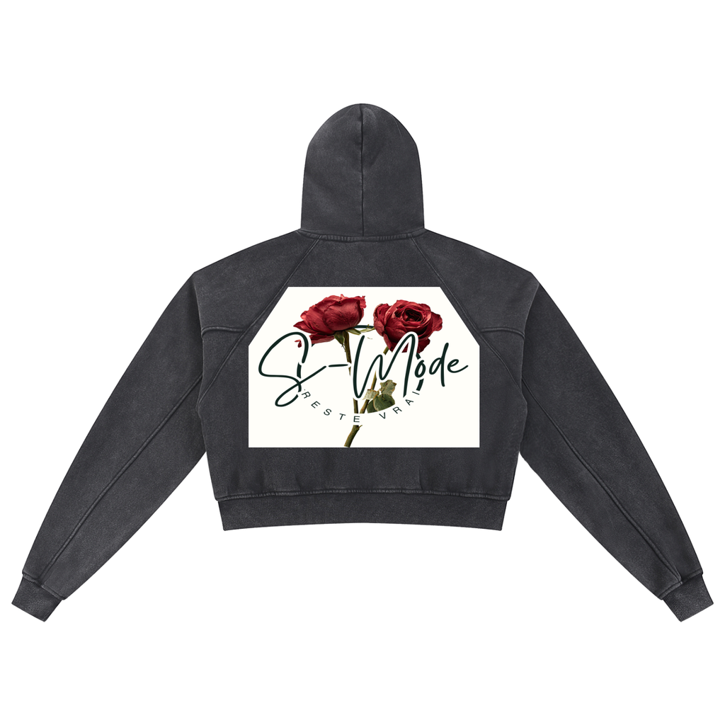 Snow Washed Cropped Hoodie