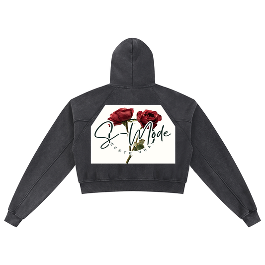 Snow Washed Cropped Hoodie