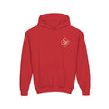 Youth Hoodie — Color Explosion Dirt Bike Pullover with Checkered Flag Back Graphic