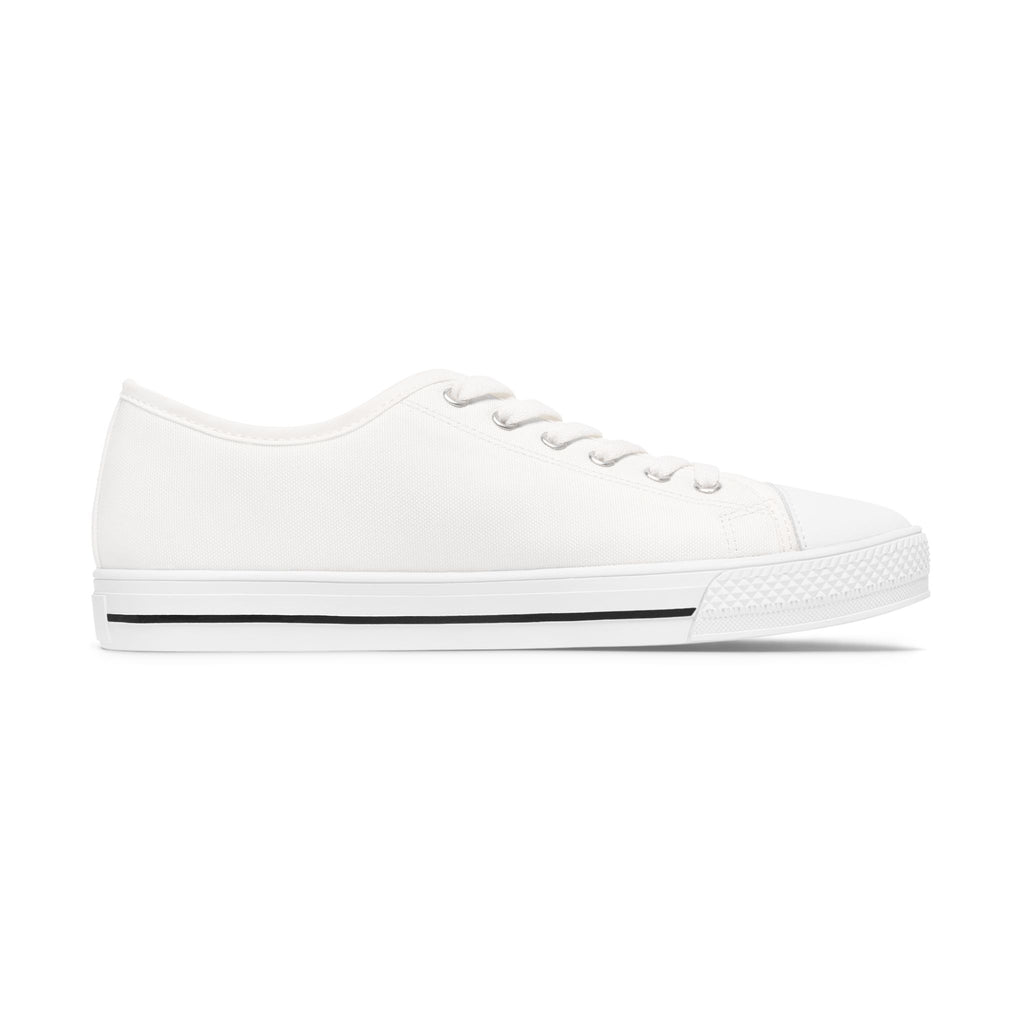 Classic White Low-Top Sneakers — Women's Casual Canvas Shoes