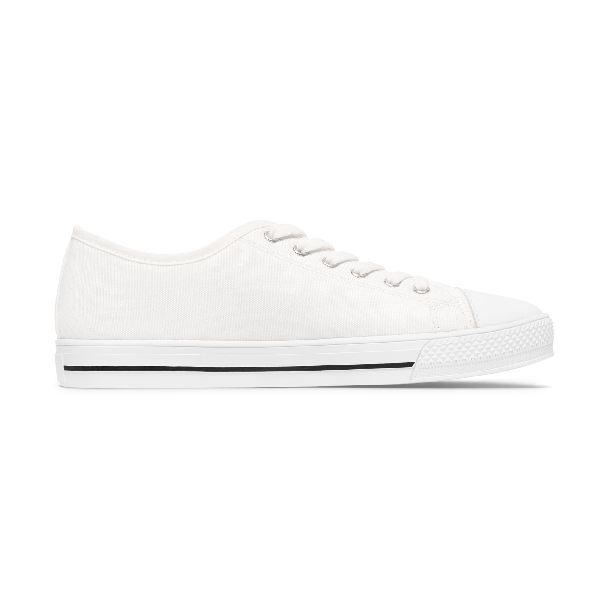 Classic White Low-Top Sneakers — Women's Casual Canvas Shoes