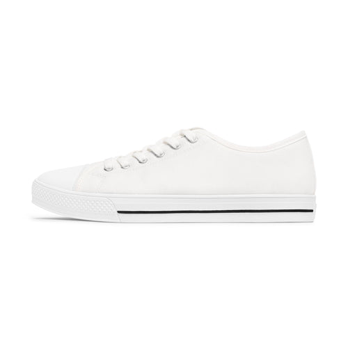 Classic White Low-Top Sneakers — Women's Casual Canvas Shoes