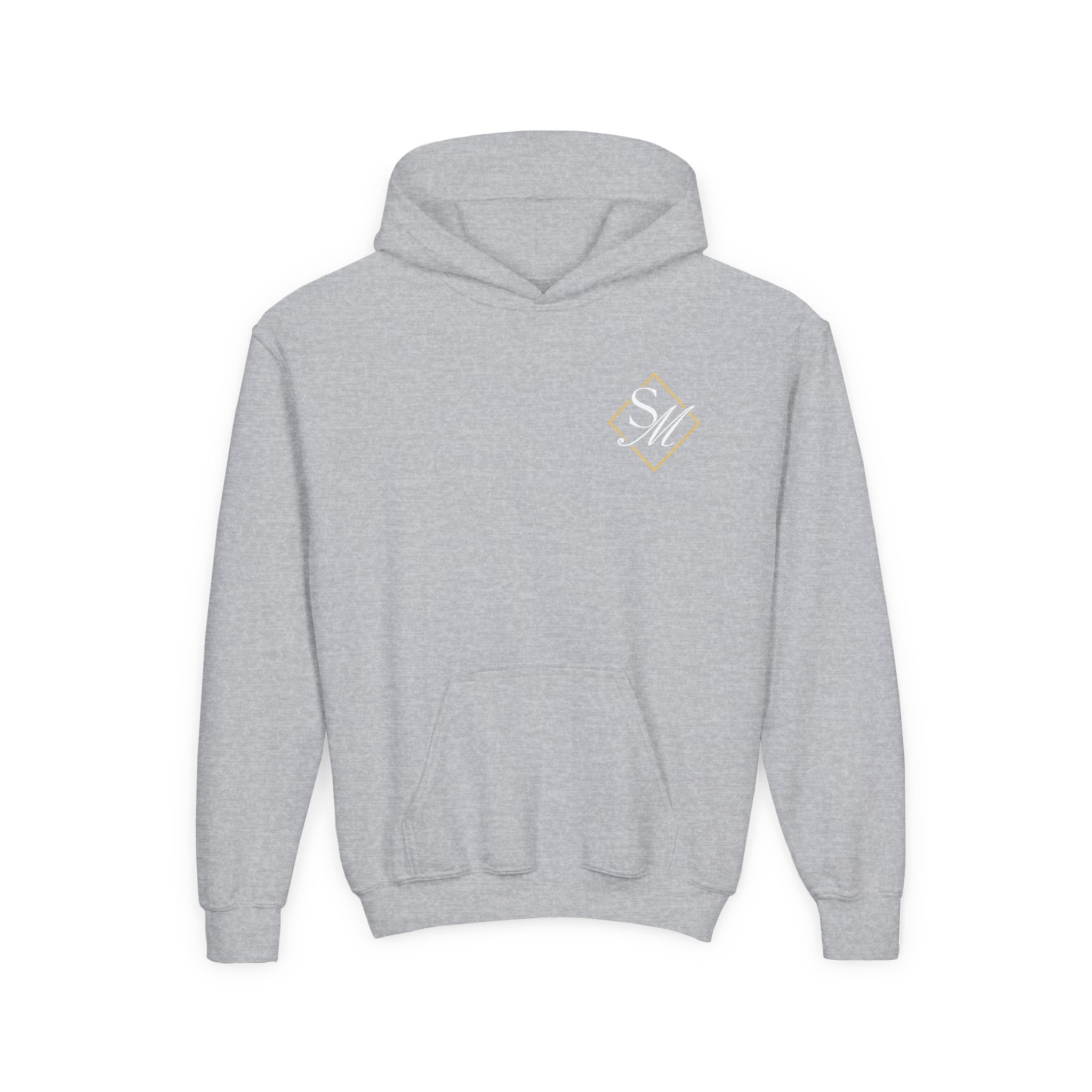 Youth Hoodie — Color Explosion Dirt Bike Pullover with Checkered Flag Back Graphic