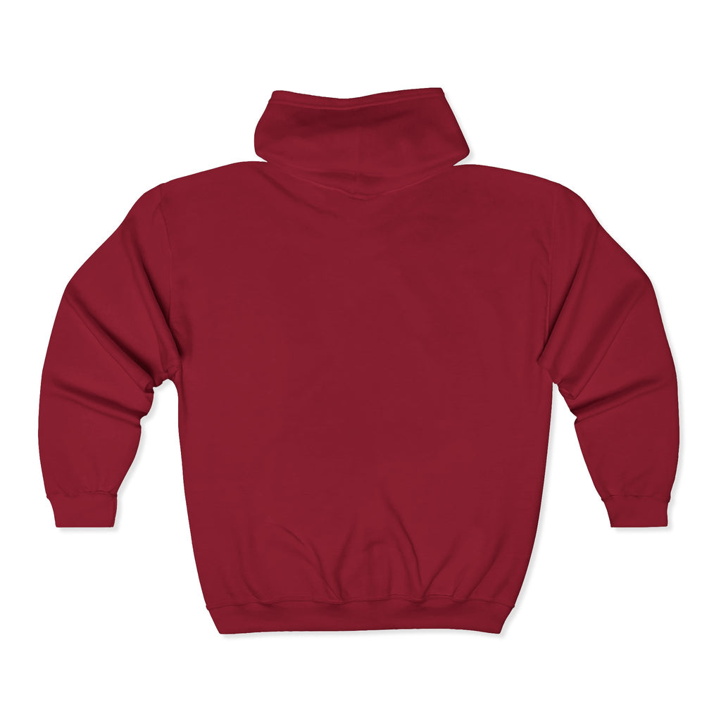 Full-Zip Hoodie with Small Mountain Logo - "SM" Minimalist Outdoor Zip-Up
