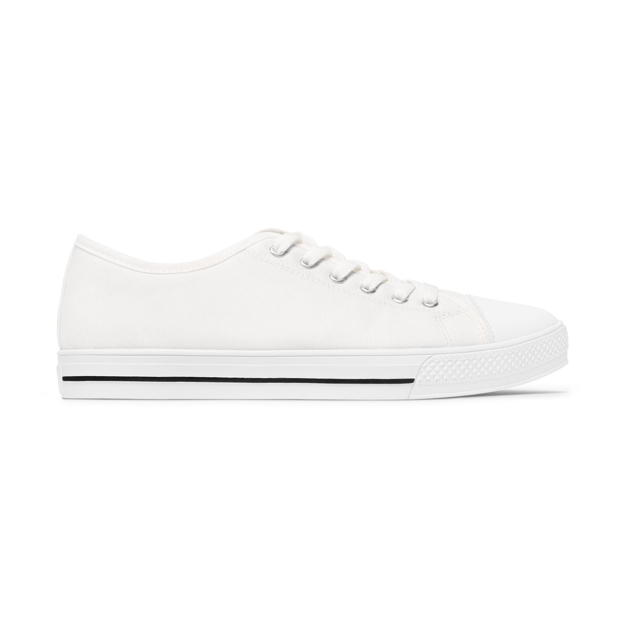 Classic White Low-Top Sneakers — Women's Casual Canvas Shoes