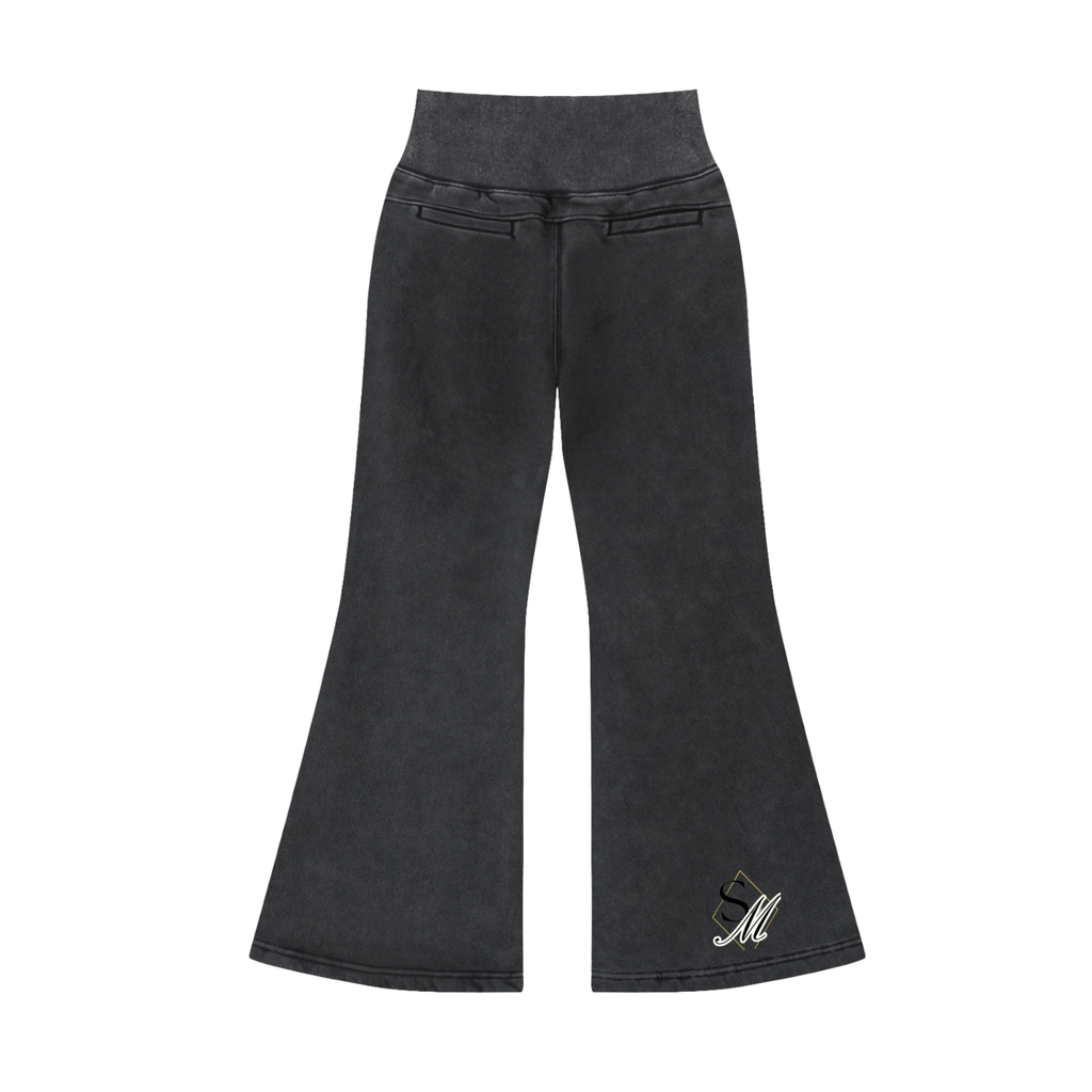 Vintage Washed Flared Fleece Pants