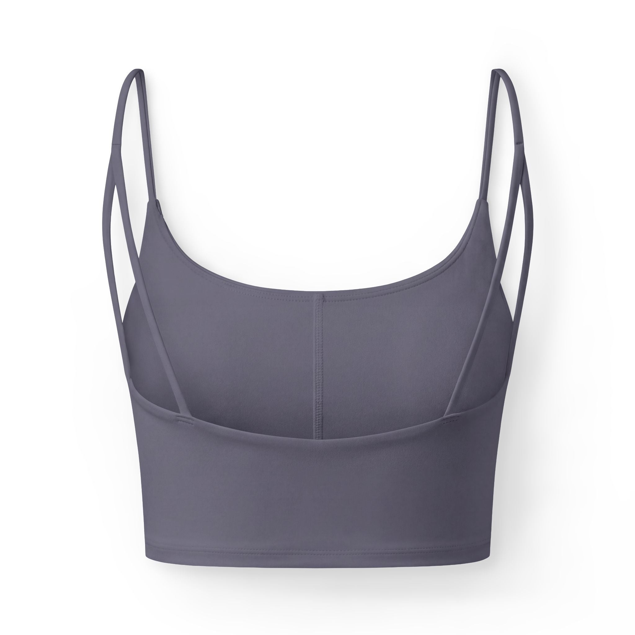 Luxe Strappy Bra — Black Seamless Crop with Gold Logo