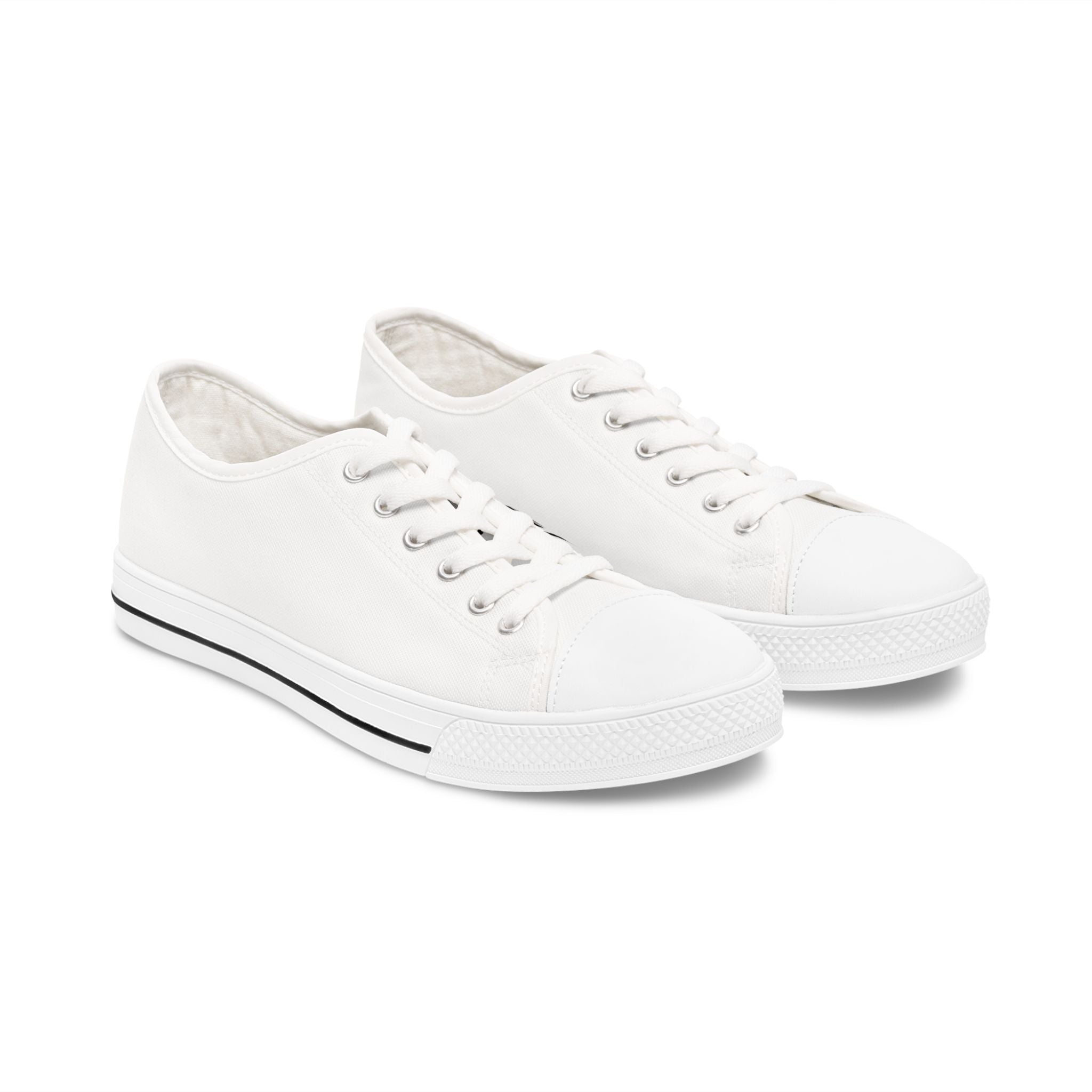 Classic White Low-Top Sneakers — Women's Casual Canvas Shoes