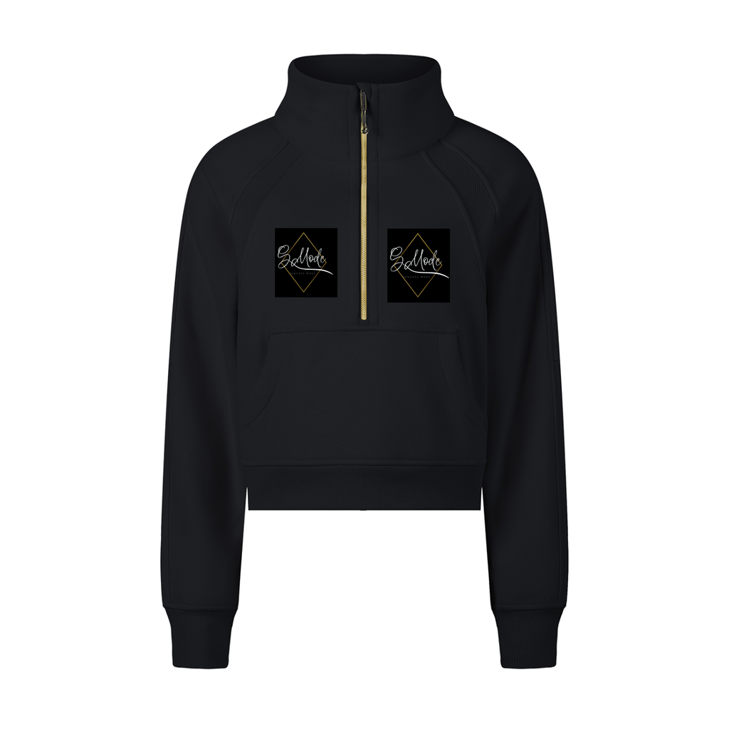 Cropped Half-Zip Sweatshirt