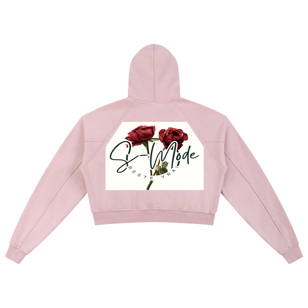 Snow Washed Cropped Hoodie