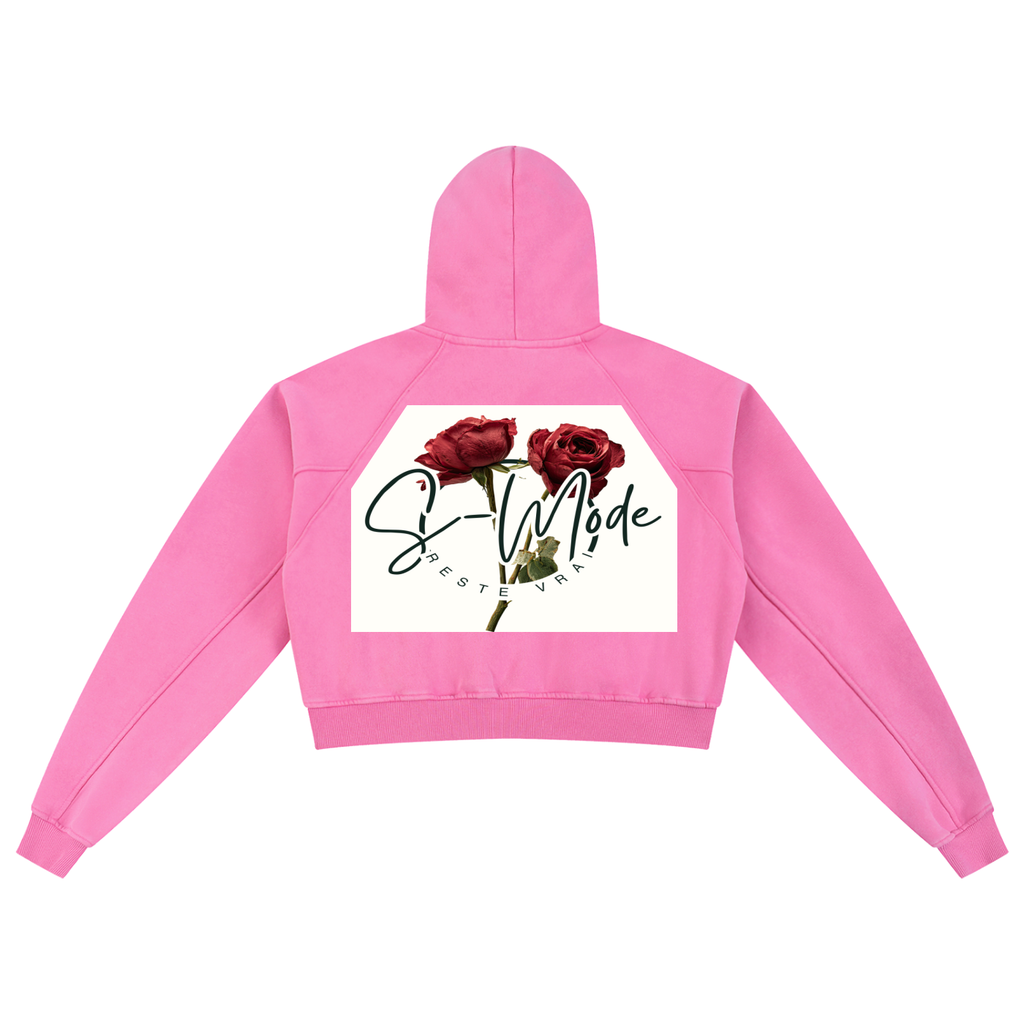 Snow Washed Cropped Hoodie